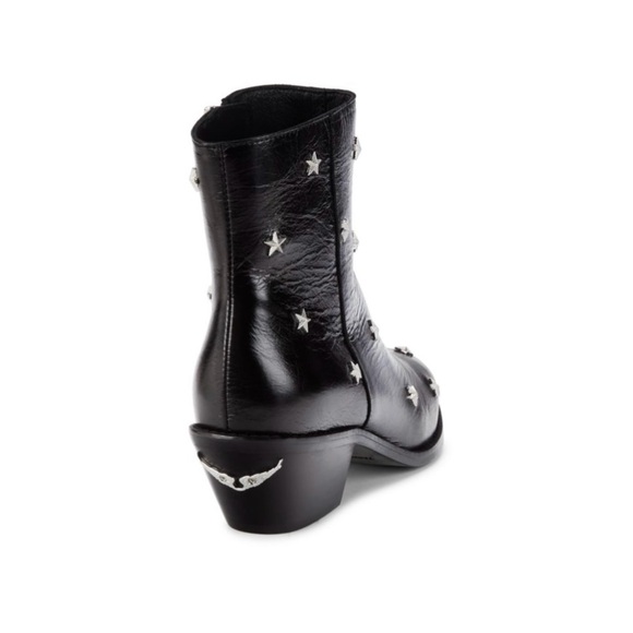 Zadig & Voltaire Tyler Pointed Toe Star Studded Vintage Ankle Boots - Picture 3 of 9